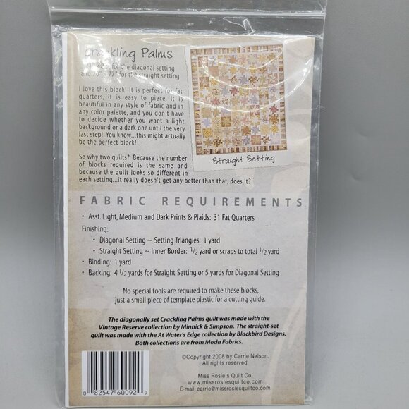 Miss Rosies Quilt Co. Crackling Palms Quilt Pattern by Carrie Nelson - Picture 3 of 4